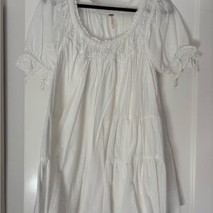 Free People Ivory Peasant Dress
